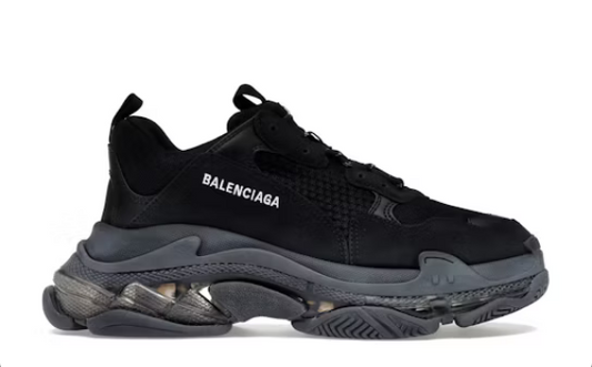 Balenciaga - Triple S Black (Clear Sole)